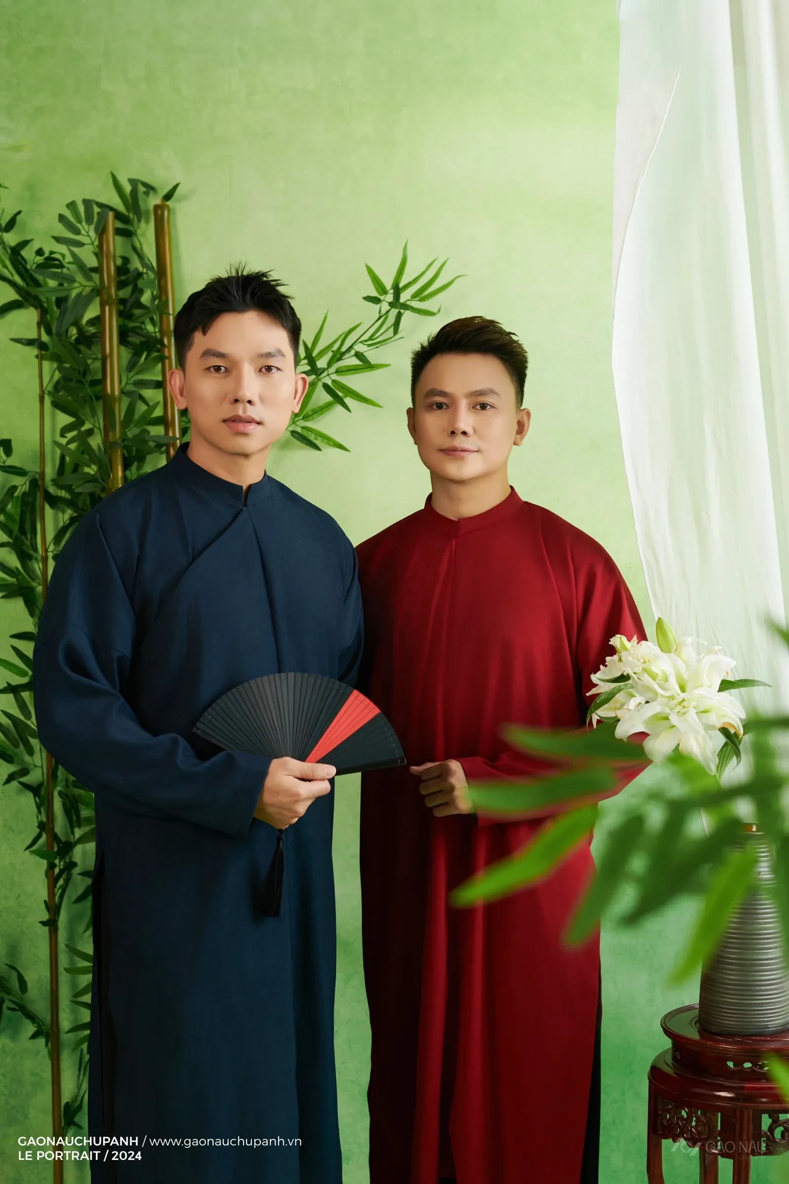 Lê Pada & Bửu Vivu chụp áo dài ngũ thân — hậu trường Gạo Nâu — ảnh 2