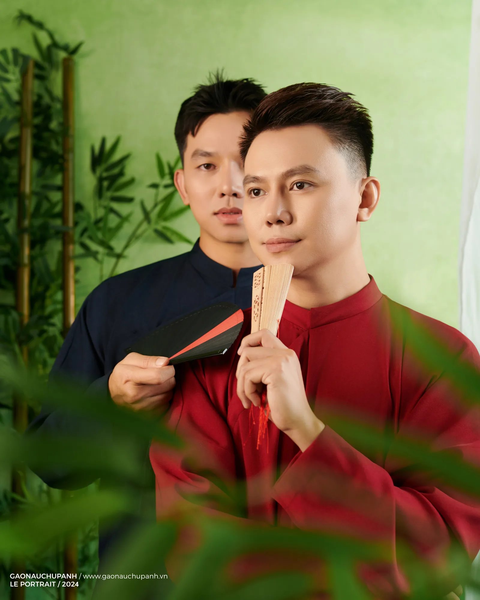 Lê Pada & Bửu Vivu chụp áo dài ngũ thân — hậu trường Gạo Nâu — ảnh 3