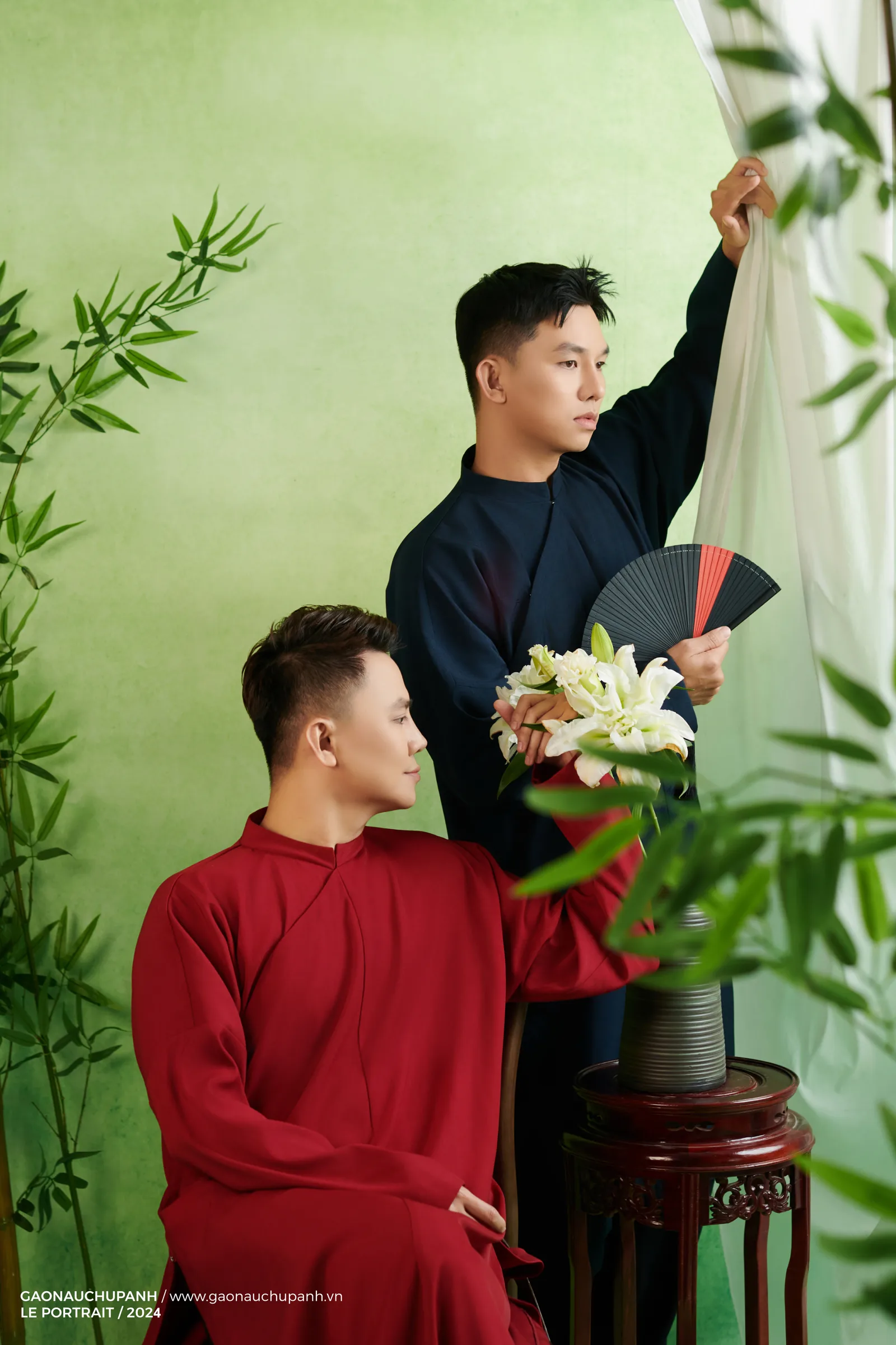 Lê Pada & Bửu Vivu chụp áo dài ngũ thân — hậu trường Gạo Nâu — ảnh 4