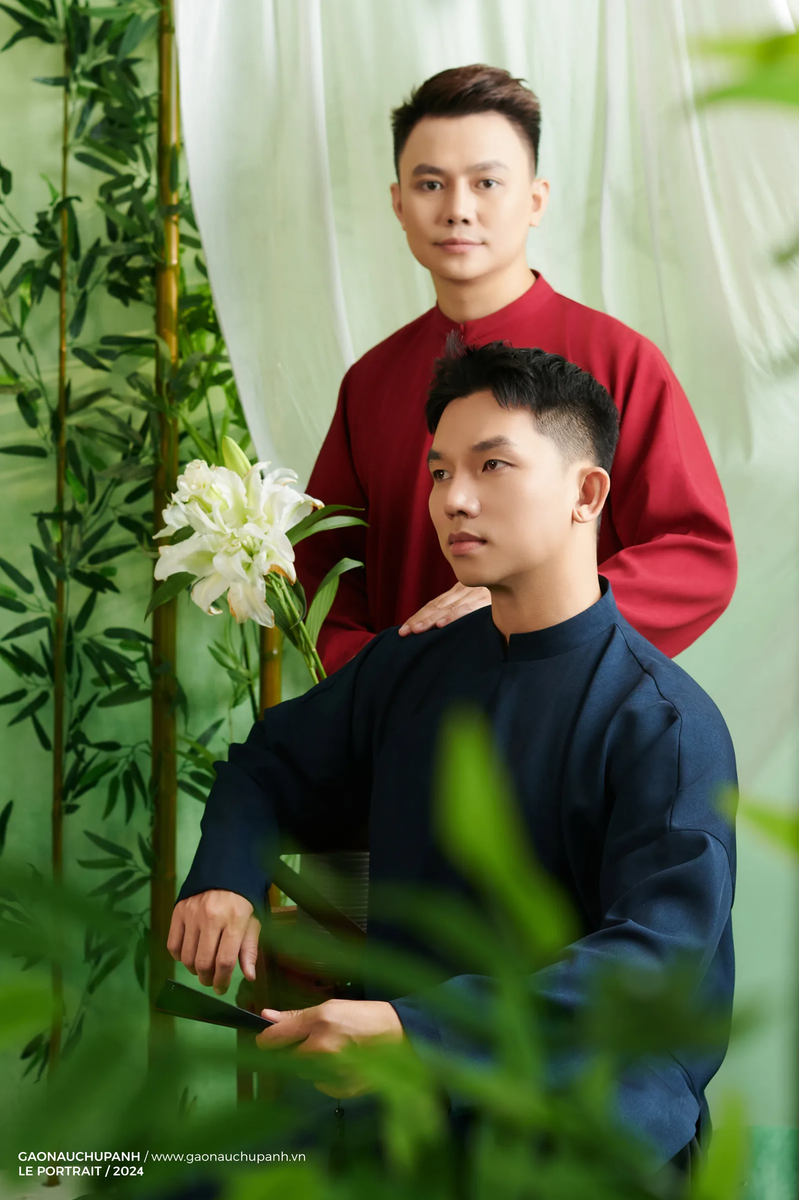 Lê Pada & Bửu Vivu chụp áo dài ngũ thân — hậu trường Gạo Nâu — ảnh 9