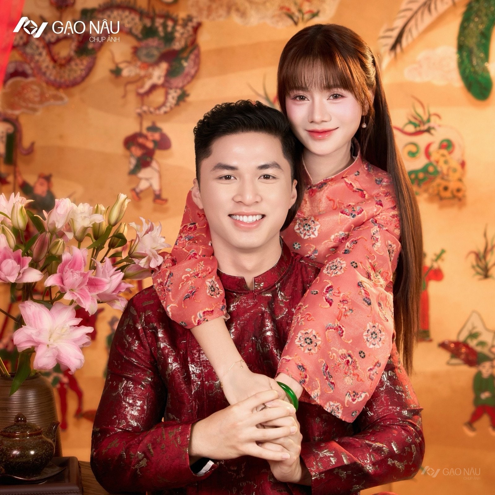 Couple Áo dài Đông Hồ